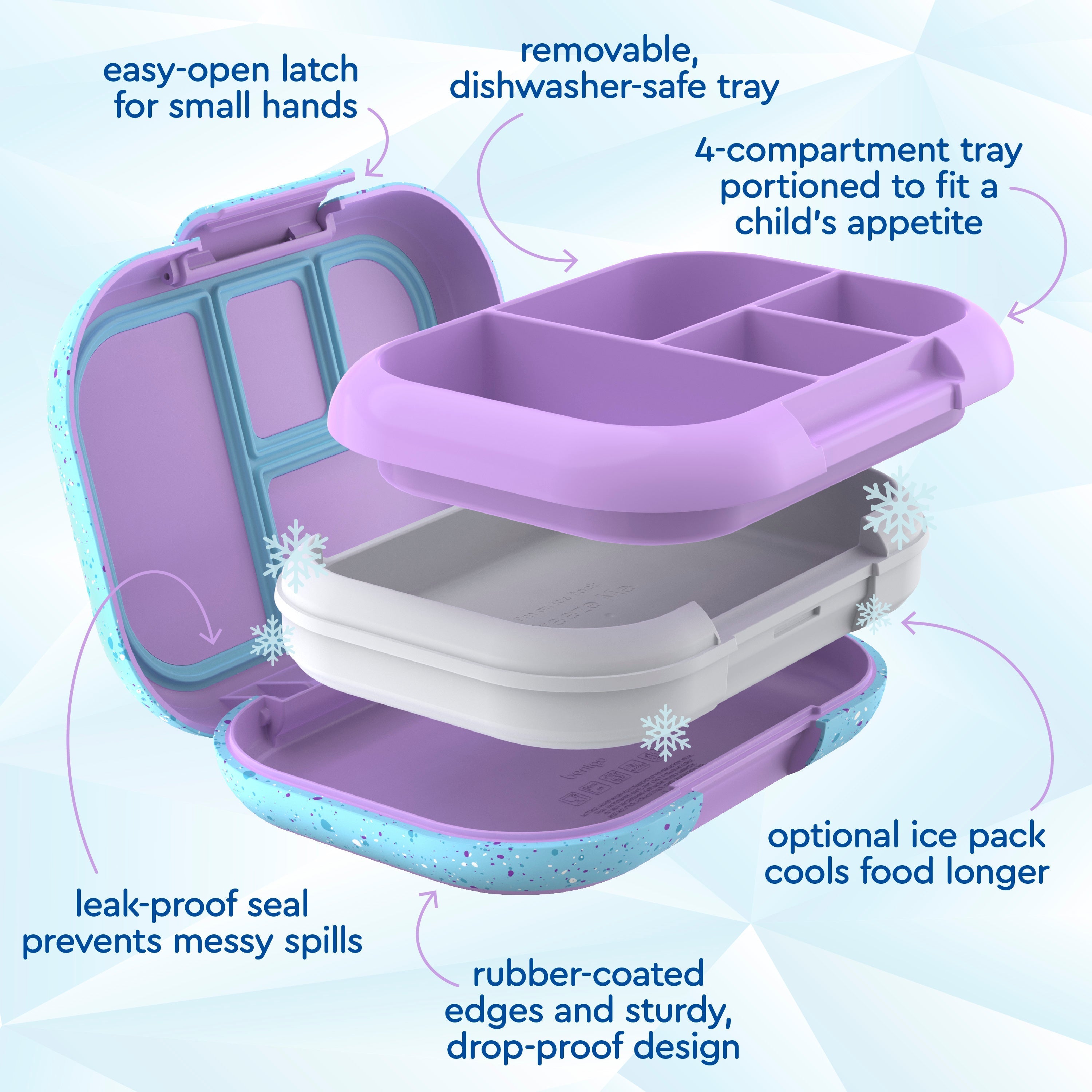 Bentgo Chill Kids Lunch Box & 2 Extra Trays with Lids